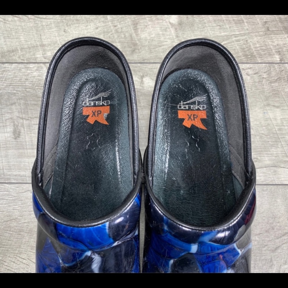 Dansko Professional Marbled Blue Leather Women's Clogs Shoes Mules Size 10.5-11 - Picture 8 of 9